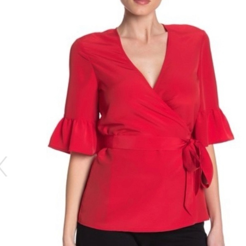 Draper James bell sleeve wrap top 0